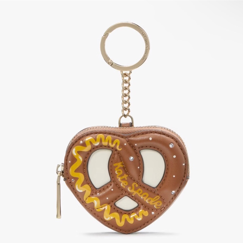 KATE SPADE PRETZEL COIN CASE KEYCHAIN